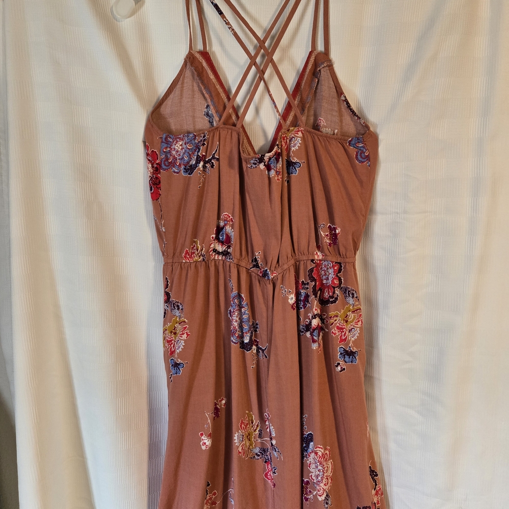 Eyeshadow Floral Embroidered Brown Dress - Picture 2 of 3